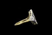 18ct White Gold and Yellow Gold Diamond and Sapphire Dress Ring