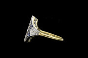 18ct White Gold and Yellow Gold Diamond and Sapphire Dress Ring