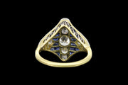 18ct White Gold and Yellow Gold Diamond and Sapphire Dress Ring