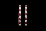 18ct Yellow Gold Diamond and Ruby Hoop Earrings