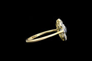 Edwardian 18ct Yellow Gold Diamond and Sapphire Cluster Ring