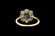 Edwardian 18ct Yellow Gold Diamond and Sapphire Cluster Ring