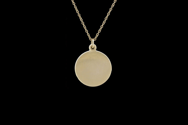 9ct Yellow Gold Round Disc Pendant