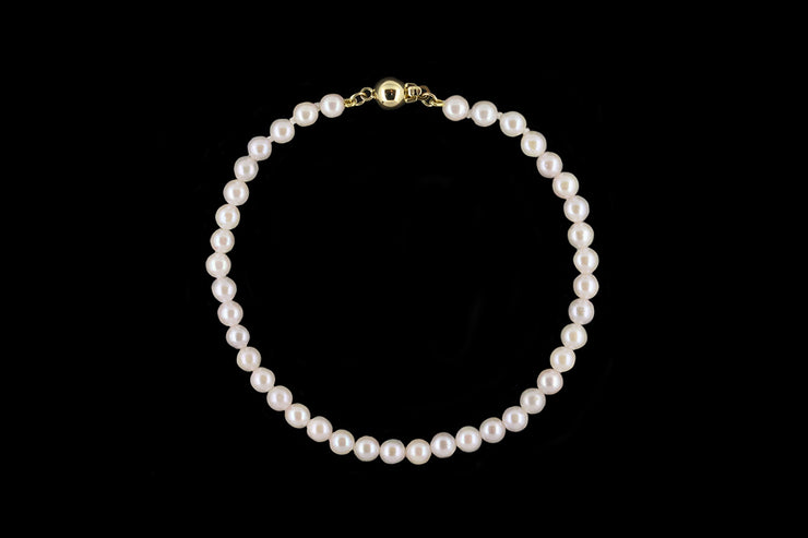 9ct Yellow Gold Cultured Pearl Bracelet