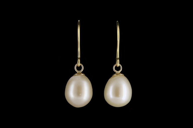 9ct Yellow Gold Freshwater Pearl Drop Earrings