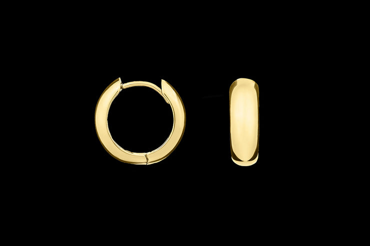9ct Yellow Gold Rounded Huggy Hoop Earrings