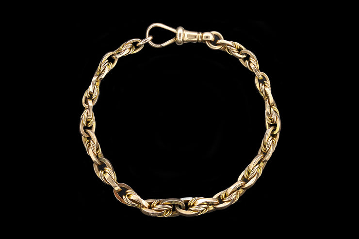 9ct Rose Gold Decorative Link Bracelet