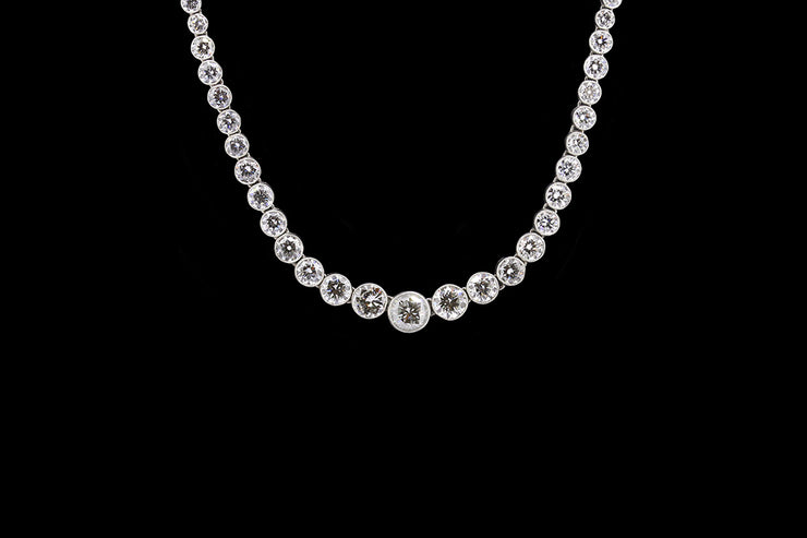 Platinum and 18ct White Gold Graduated Diamond Rivière Necklace