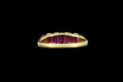 18ct Yellow Gold Graduated Ruby Five Stone Ring with Diamond Sparks
