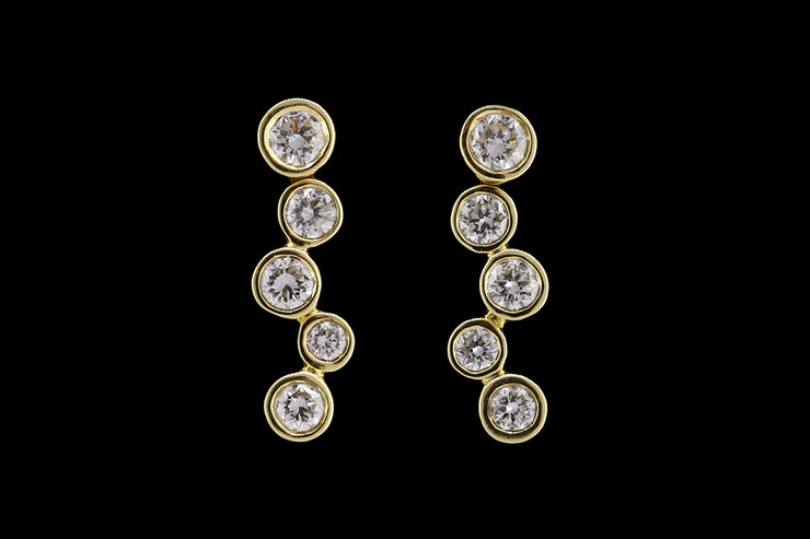 18ct Yellow Gold Diamond Scatter Earrings