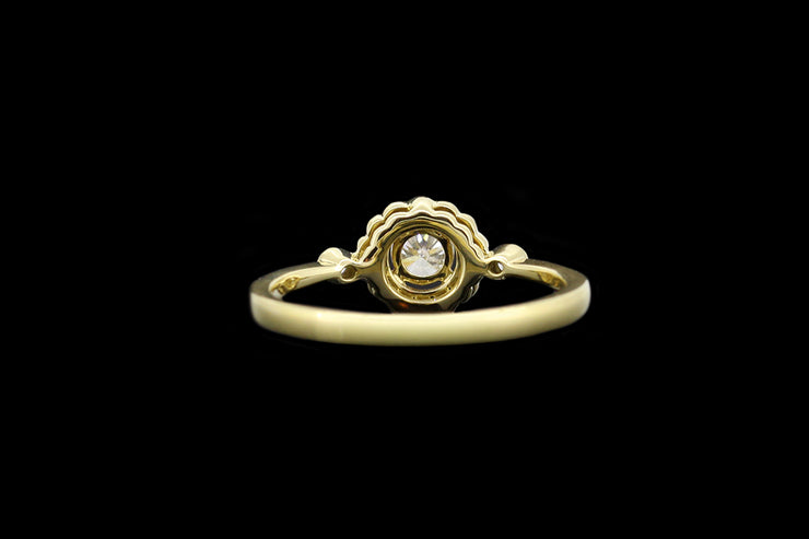 18ct Yellow Gold Diamond Target Ring