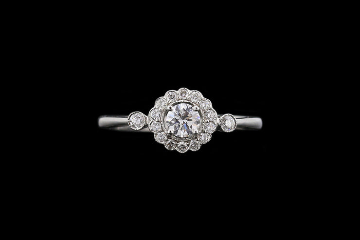 18ct White Gold Diamond Target Ring