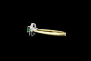 18ct Yellow Gold and White Gold Diamond and Emerald Target Ring