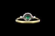 18ct Yellow Gold and White Gold Diamond and Emerald Target Ring