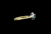 18ct Yellow Gold and White Gold Diamond and Emerald Target Ring
