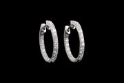 18ct White Gold Diamond Hoop Earrings