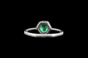 18ct White Gold Diamond and Emerald Cluster Ring