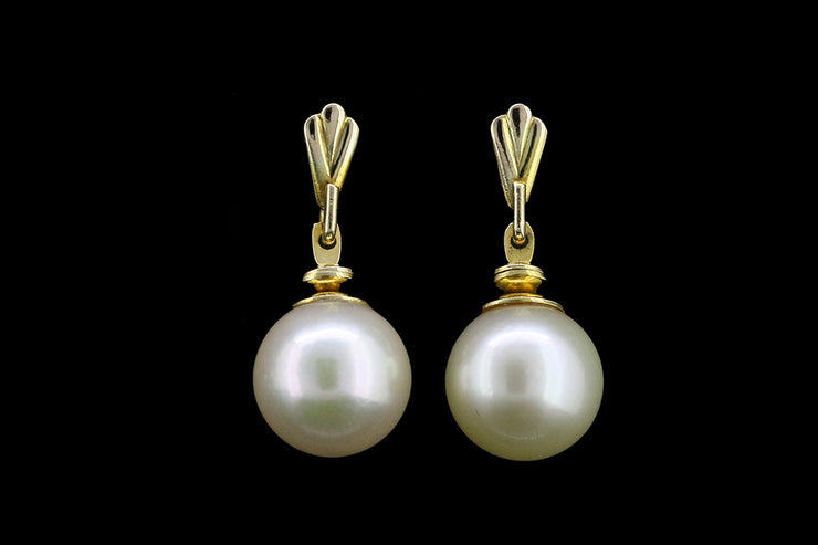 9ct Yellow Gold Cultured Pearl Drop Earrings
