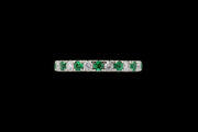 Platinum Diamond and Emerald Half Eternity Ring