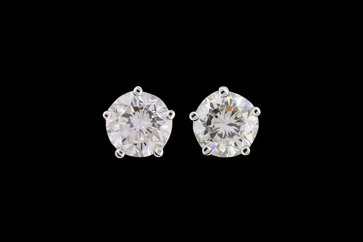 18ct White Gold Diamond Solitaire Stud Earrings