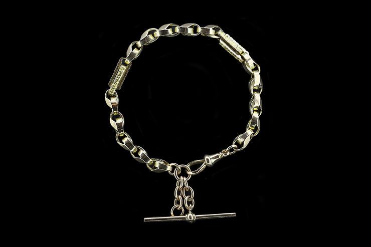 Victorian 9ct Rose Gold Decorative Link Bracelet