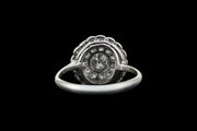 Art Deco Platinum Diamond Double Cluster Ring