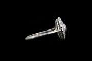 Art Deco Platinum Diamond Double Cluster Ring