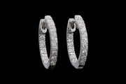 18ct White Gold Diamond Hoop Earrings
