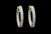18ct Yellow Gold Diamond Hoop Earrings