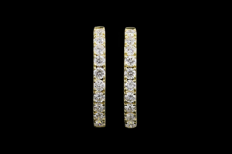 18ct Yellow Gold Diamond Hoop Earrings