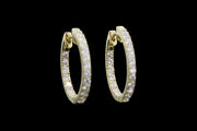 18ct Yellow Gold Diamond Hoop Earrings