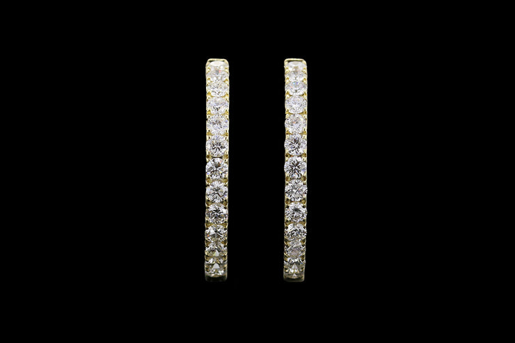 18ct Yellow Gold Diamond Hoop Earrings