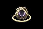 18ct Yellow Gold Diamond and Cabochon Cut Amethyst Cluster Ring