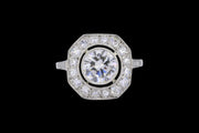 Platinum Diamond Target Ring