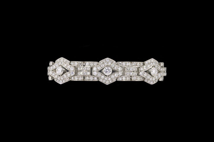 Art Deco Platinum Diamond Decorative Bracelet