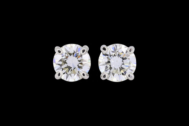 18ct Yellow Gold and White Gold Diamond Solitaire Stud Earrings