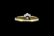 18ct Yellow Gold and Platinum Diamond Solitaire Ring with Diamond Shoulders