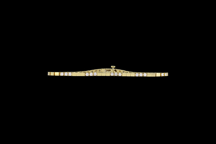 18ct Yellow Gold Diamond Line Bracelet