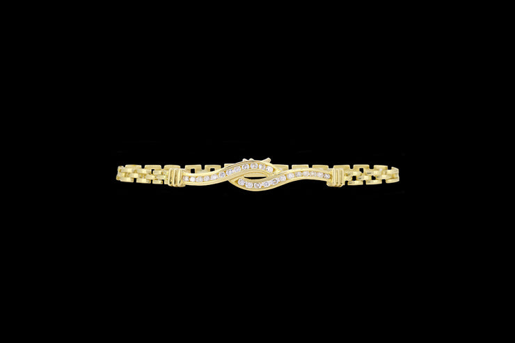 18ct Yellow Gold Diamond Crossover Bracelet