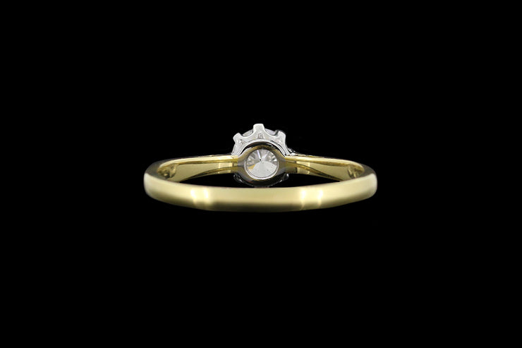 18ct Yellow Gold and Platinum Diamond Solitaire Ring