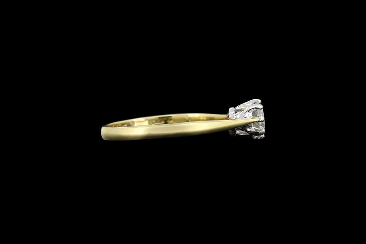 18ct Yellow Gold and Platinum Diamond Solitaire Ring