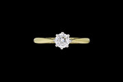 18ct Yellow Gold and Platinum Diamond Solitaire Ring