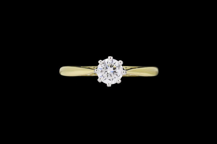 18ct Yellow Gold and Platinum Diamond Solitaire Ring