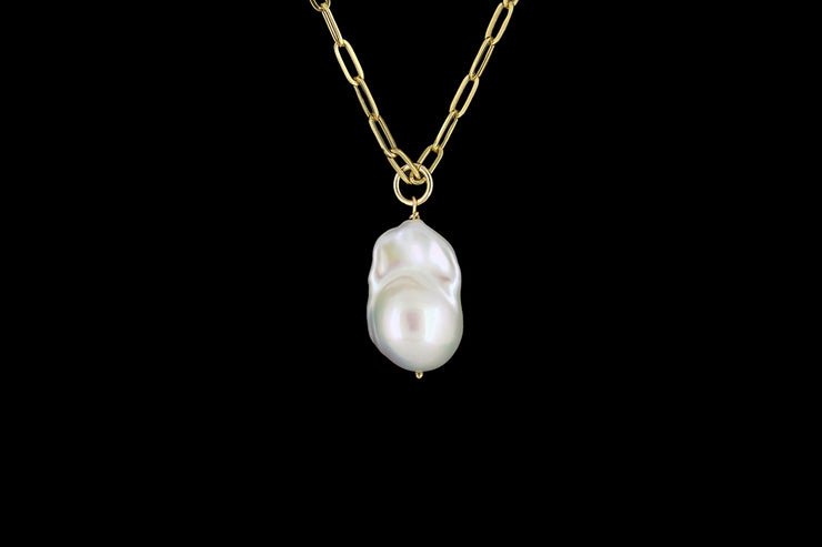 9ct Yellow Gold Baroque Pearl Pendant