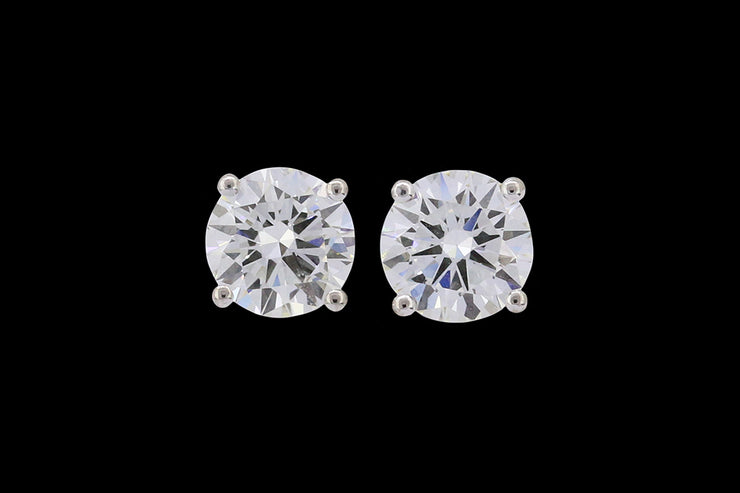 18ct White Gold Diamond Solitaire Stud Earrings