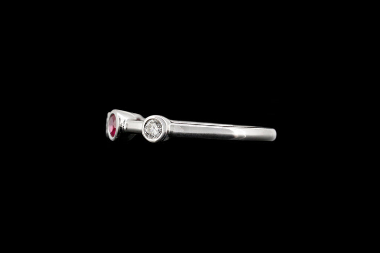 Platinum Diamond and Ruby Scatter Ring – Mortimers Jewellers