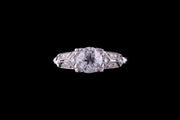 Art Deco Platinum Diamond Single Stone Ring