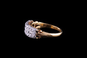 Victorian 18ct Yellow Gold Diamond Three Row Ring