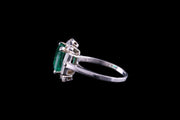 Platinum Diamond and Colombian Emerald Dress Ring