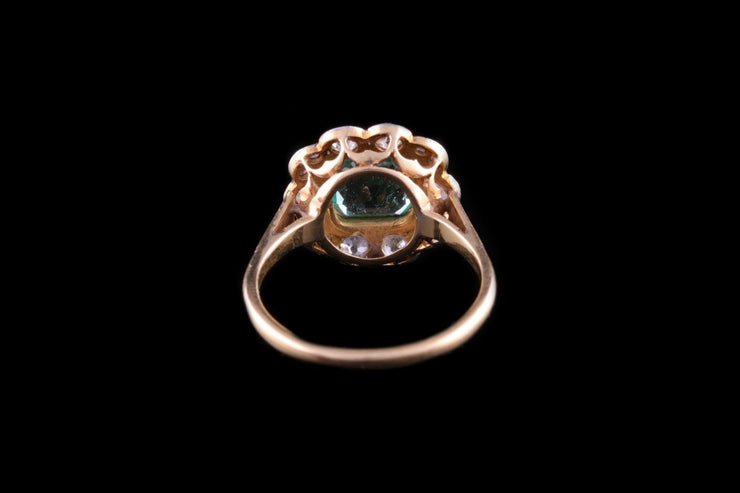 18ct Yellow Gold Emerald and Diamond Ring